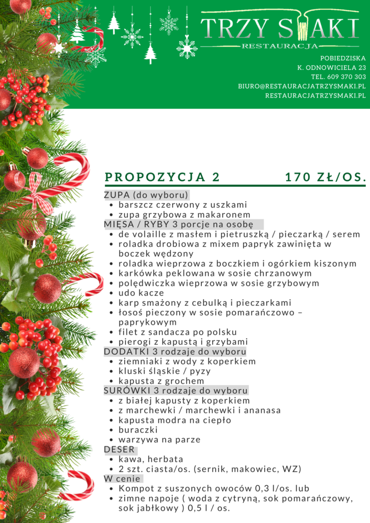 Wigilia firmowa oferta 2025 2